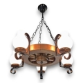 Brilagi - ROATA chain-hung chandelier 5xE14/40W/230V Ø 50 cm beech/walnut