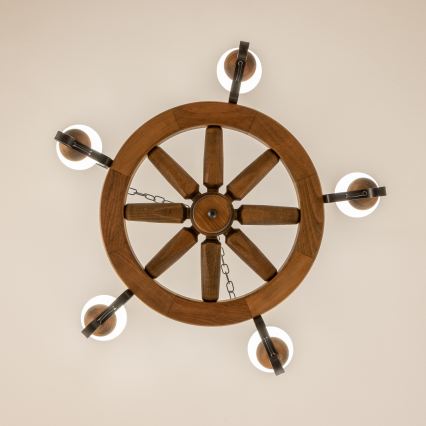 Brilagi - ROATA Chain-hung Chandelier 5xE14/40W/230V Ø 70 cm beech