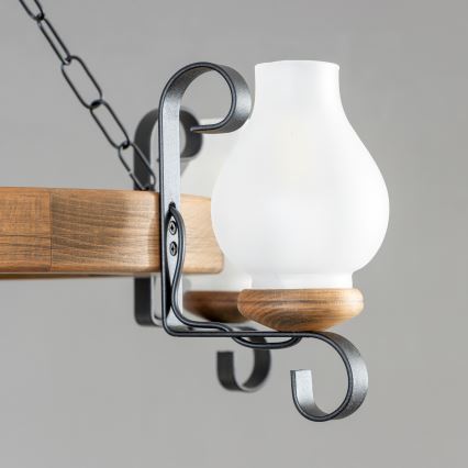 Brilagi - ROATA Chain-hung Chandelier 5xE14/40W/230V Ø 70 cm beech
