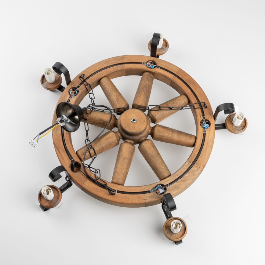 Brilagi - ROATA Chain-hung Chandelier 5xE14/40W/230V Ø 70 cm beech