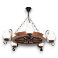 Brilagi - ROATA Chain-hung Chandelier 5xE14/40W/230V Ø 70 cm beech/walnut