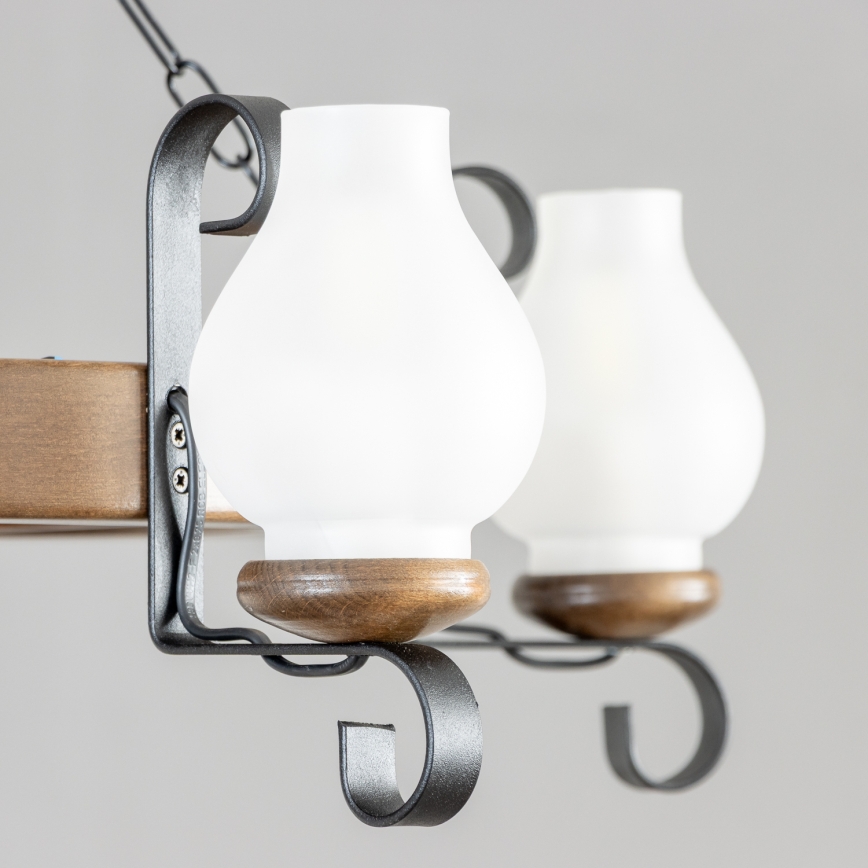 Brilagi - ROATA Chain-hung Chandelier 5xE14/40W/230V Ø 70 cm beech/walnut