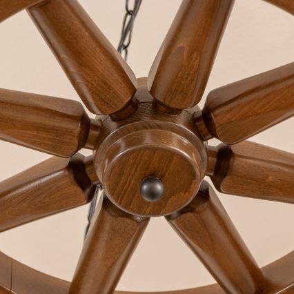 Brilagi - ROATA Chain-hung Chandelier 5xE14/40W/230V Ø 70 cm beech/walnut