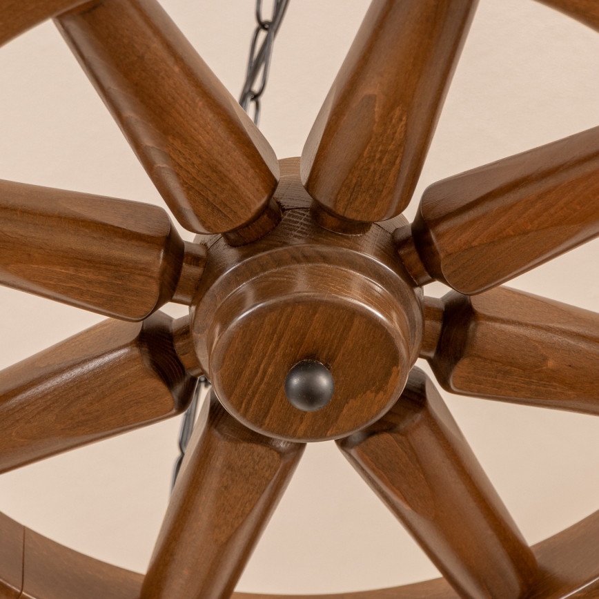 Brilagi - ROATA Chain-hung Chandelier 5xE14/40W/230V Ø 70 cm beech/walnut