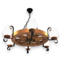 Brilagi - ROATA chain-hung chandelier 6xE14/40W/230V, Ø 70 cm, beech