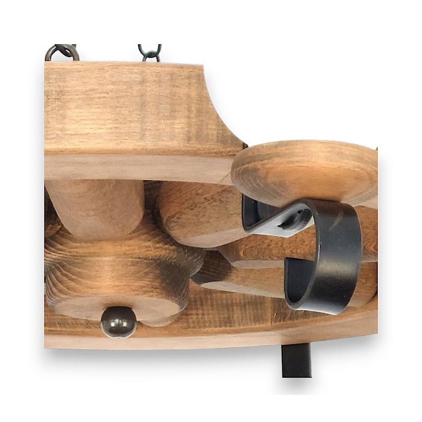 Brilagi - ROATA chain-hung chandelier, 8 x E14 (max. 40 W) / 230 V, Ø 70 cm, beech