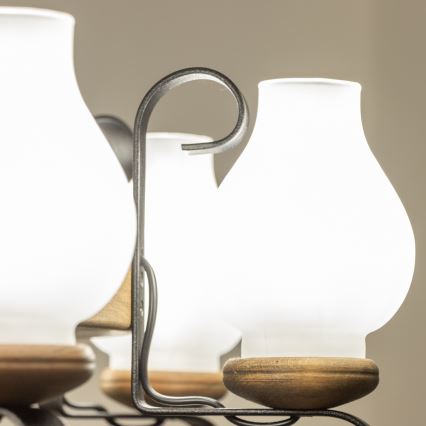 Brilagi - ROATA chain-hung chandelier, 8 x E14 (max. 40 W) / 230 V, Ø 70 cm, beech