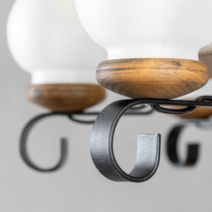 Brilagi - ROATA chain-hung chandelier, 8 x E14 (max. 40 W) / 230 V, Ø 70 cm, beech