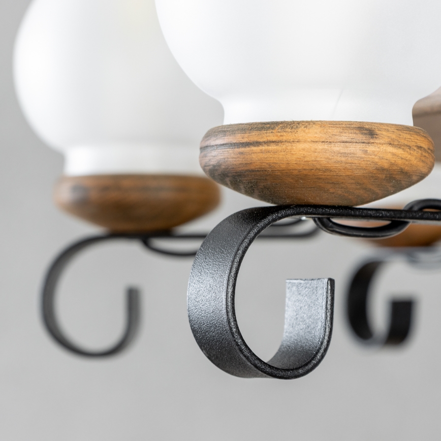 Brilagi - ROATA chain-hung chandelier, 8 x E14 (max. 40 W) / 230 V, Ø 70 cm, beech