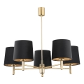 Brilagi - Rod chandelier MONTE 5xE27/15W/230V black/gold