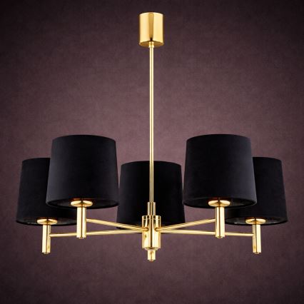 Brilagi - Rod chandelier MONTE 5xE27/15W/230V black/gold
