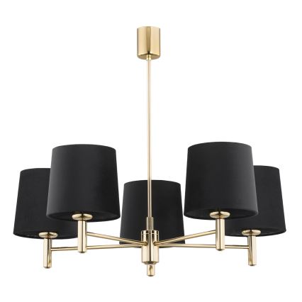 Brilagi - Rod chandelier MONTE 5xE27/15W/230V black/gold