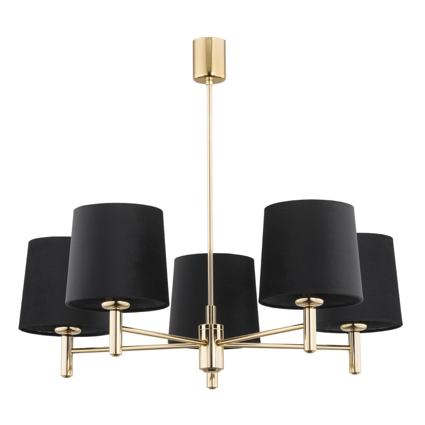Brilagi - Rod chandelier MONTE 5xE27/15W/230V black/gold