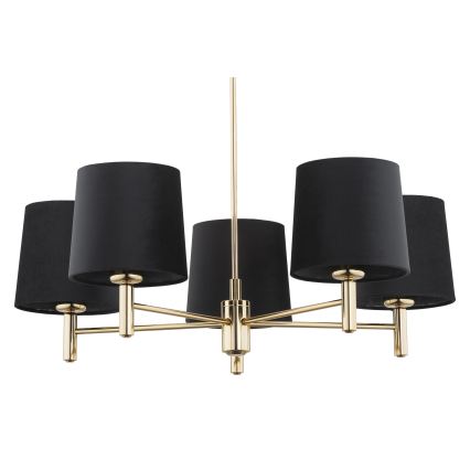 Brilagi - Rod chandelier MONTE 5xE27/15W/230V black/gold
