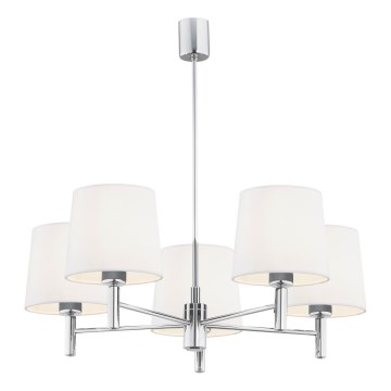 Brilagi - Rod Chandelier MONTE 5xE27/15W/230V cream/polished chrome