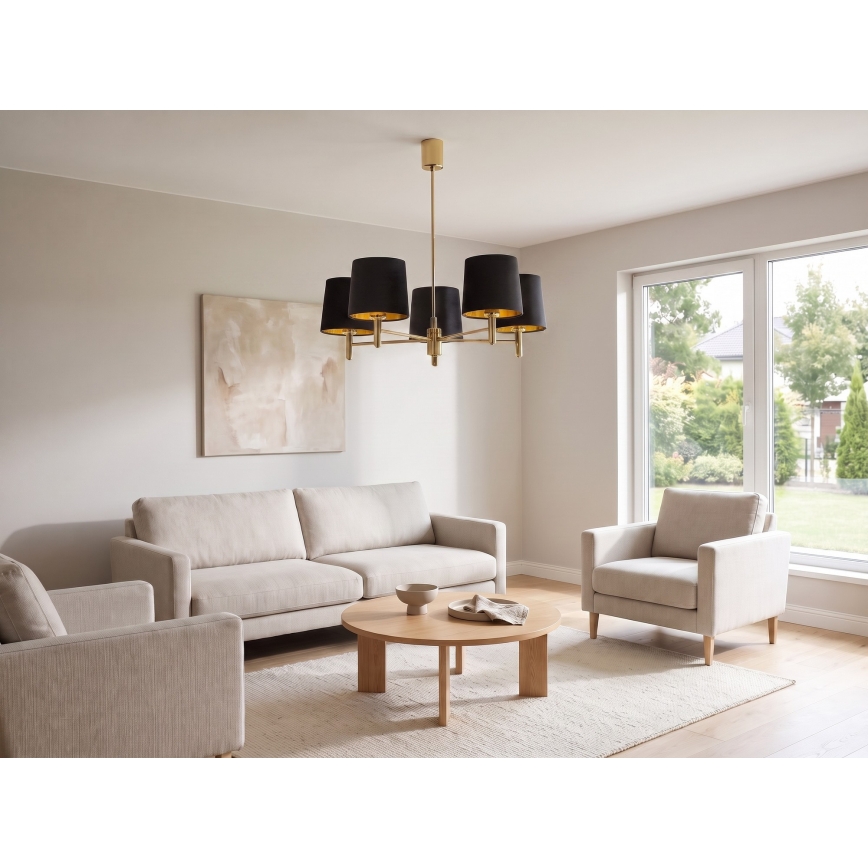 BRILAGI - Rod chandelier MONTE 5xE27/60W/230V black/gold