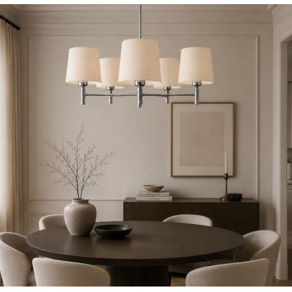 BRILAGI - Rod Chandelier MONTE 5xE27/60W/230V cream/polished chrome
