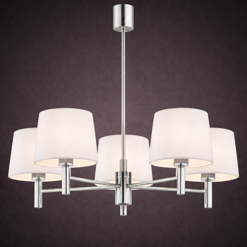 BRILAGI - Rod Chandelier MONTE 5xE27/60W/230V cream/polished chrome