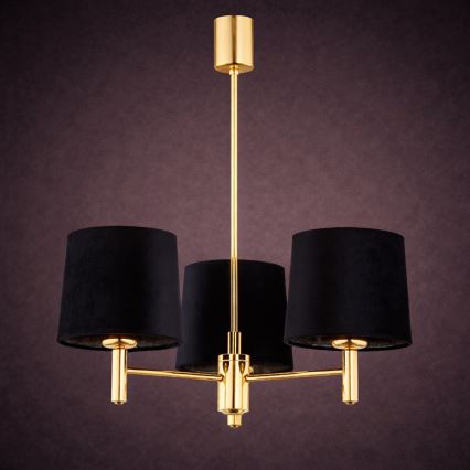 Brilagi - Rod-mounted chandelier MONTE 3xE27/15W/230V black/gold
