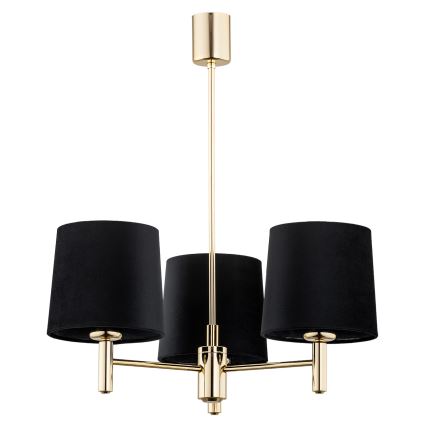 Brilagi - Rod-mounted chandelier MONTE 3xE27/15W/230V black/gold