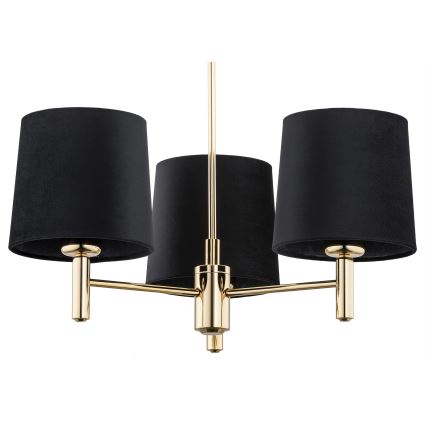 Brilagi - Rod-mounted chandelier MONTE 3xE27/15W/230V black/gold