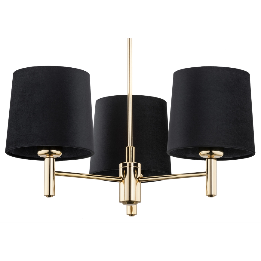 Brilagi - Rod-mounted chandelier MONTE 3xE27/15W/230V black/gold