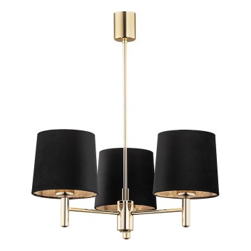 Brilagi - Rod-mounted chandelier MONTE 3xE27/60W/230V black/gold