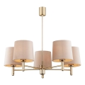 Brilagi - Rod-mounted chandelier MONTE 5xE27/15W/230V beige/gold