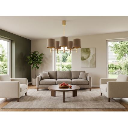 BRILAGI - Rod-mounted chandelier MONTE 5xE27/60W/230V beige/gold