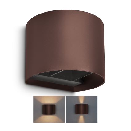 Brilagi - RONDO LED Outdoor Wall Light, 6W, 230V, Brown, IP54