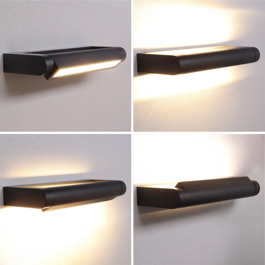 Brilagi - SALERNO LED Outdoor Wall Light, 12W/230V, 35.5 cm, Black, IP65
