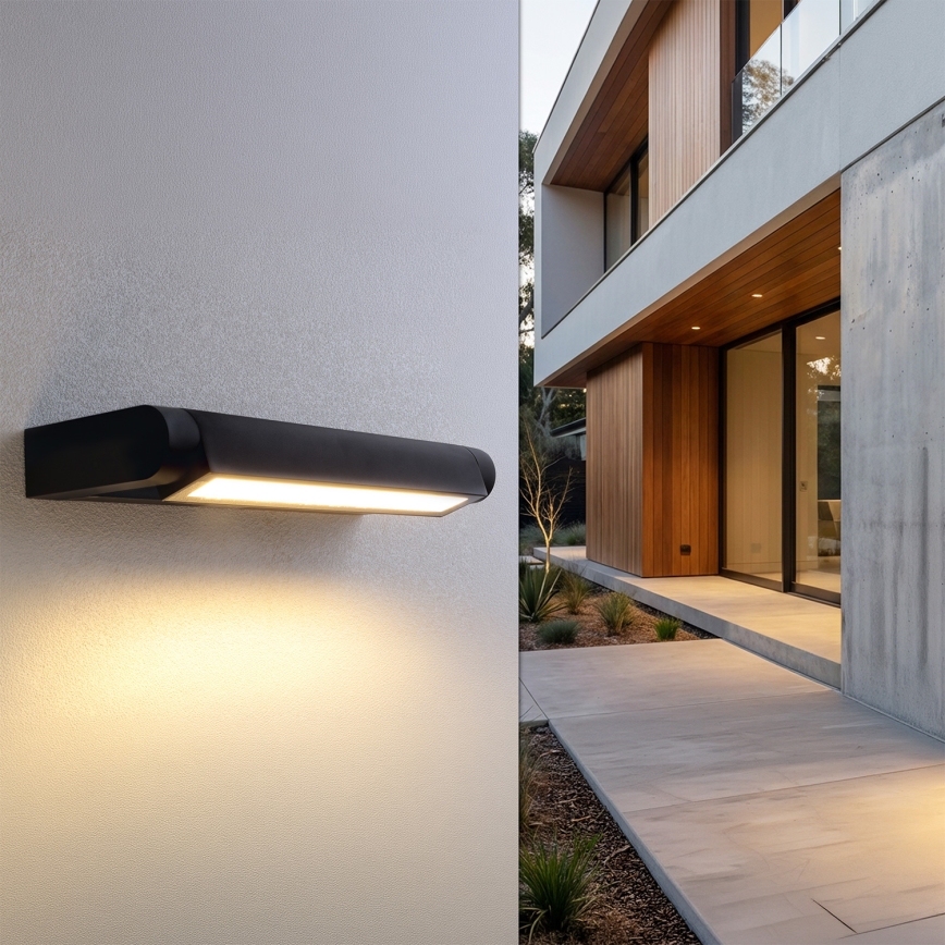 Brilagi - SALERNO LED Outdoor Wall Light, 12W/230V, 35.5 cm, Black, IP65