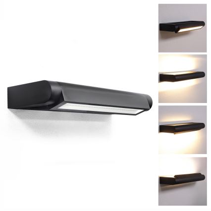 Brilagi - SALERNO LED Outdoor Wall Light, 12W/230V, 35.5 cm, Black, IP65