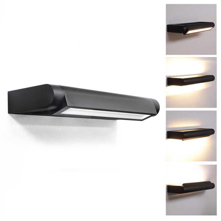 Brilagi - SALERNO LED Outdoor Wall Light, 12W/230V, 35.5 cm, Black, IP65