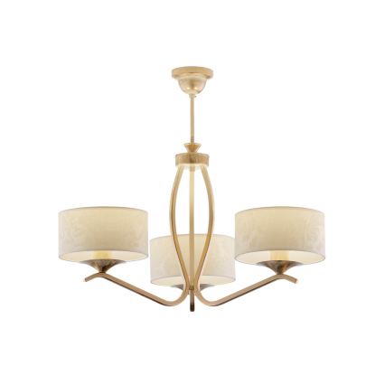BRILAGI - SAPHIRE Rod Chandelier, 3x E27 / 15W / 230V, diam. 66 cm, cream/gold/patina