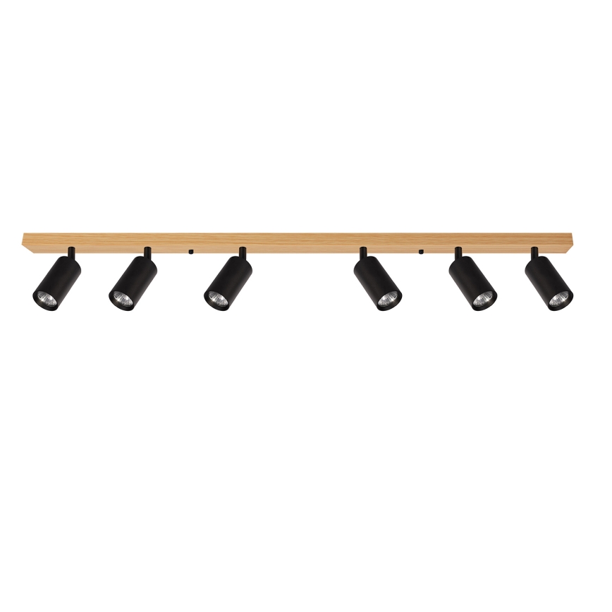 Brilagi - SELE 6x GU10 (30W/230V) Spotlight Fixture – Black with Oak Finish