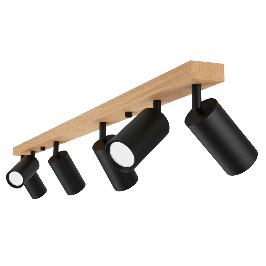 Brilagi - SELE 6x GU10 (30W/230V) Spotlight Fixture – Black with Oak Finish
