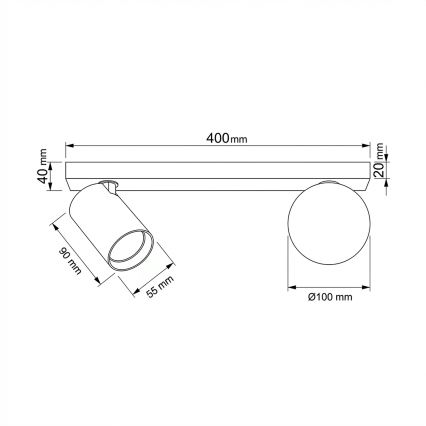 Brilagi - SELE BALL spotlight 1xGU10/30W/230V + 1xG9/10W beige