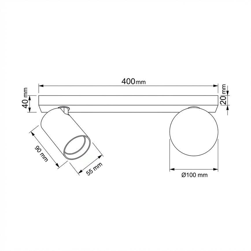 Brilagi - SELE BALL spotlight 1xGU10/30W/230V + 1xG9/10W beige