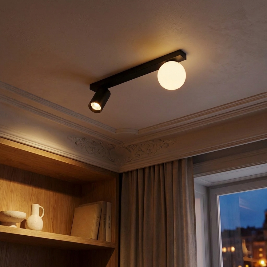 Brilagi - SELE BALL Spotlight 1xGU10/30W/230V + 1xG9/10W Black