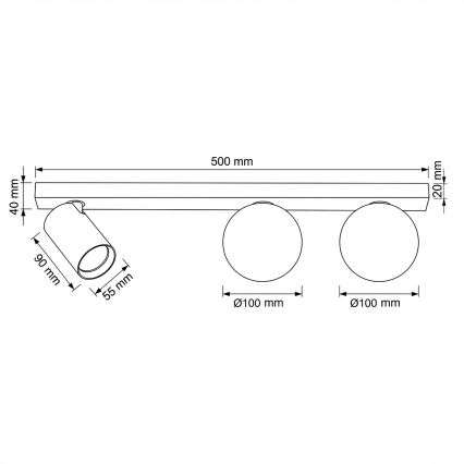 Brilagi - SELE BALL Spotlight 1xGU10/30W/230V + 2xG9/10W white