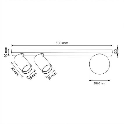 Brilagi - SELE BALL Spotlight 2x GU10/30W/230V + 1x G9/10W beige