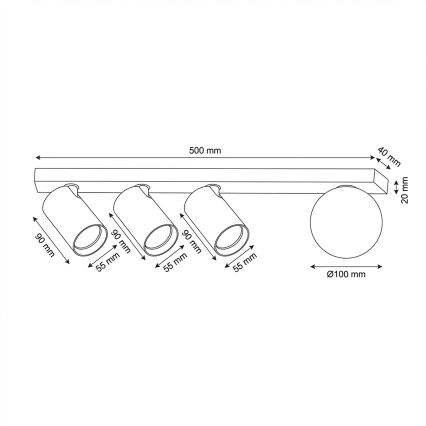 Brilagi - SELE BALL spotlight 3xGU10/30W/230V + 1xG9/10W beige