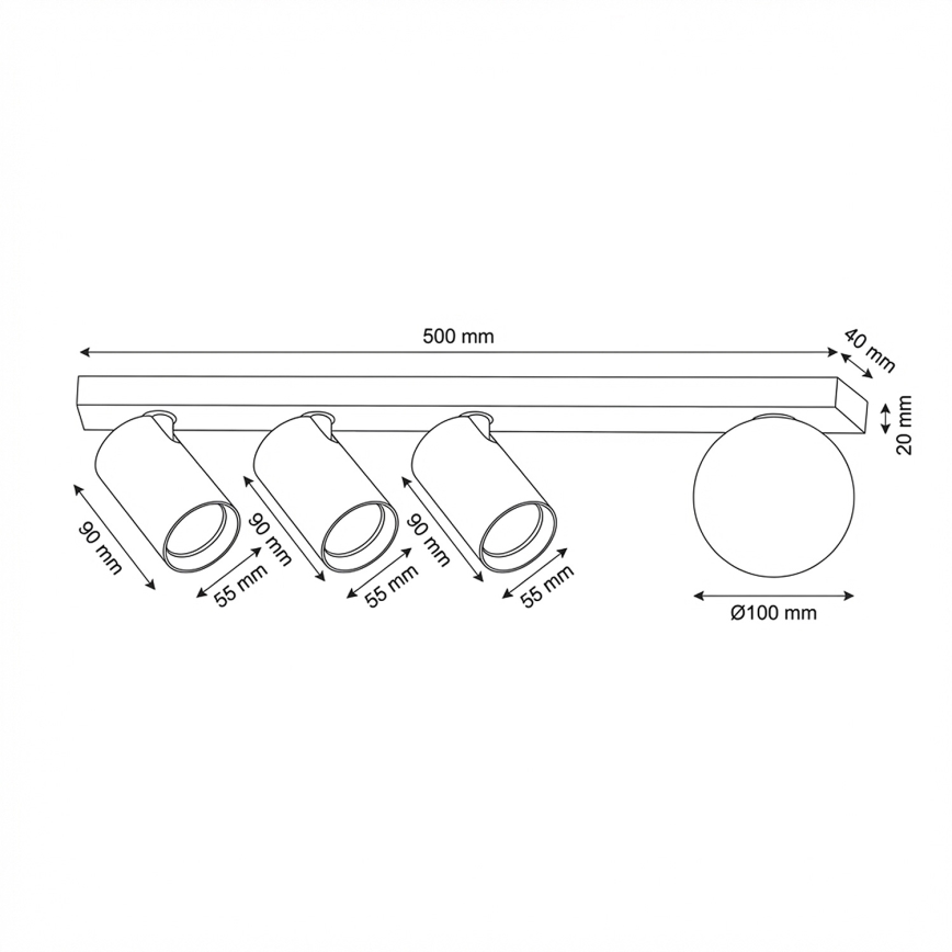 Brilagi - SELE BALL spotlight 3xGU10/30W/230V + 1xG9/10W white