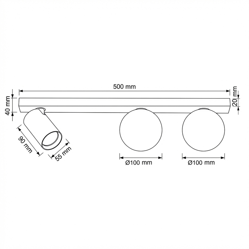 Brilagi - SELE BALL spotlight fixture 1xGU10/30W/230V + 2xG9/10W beige