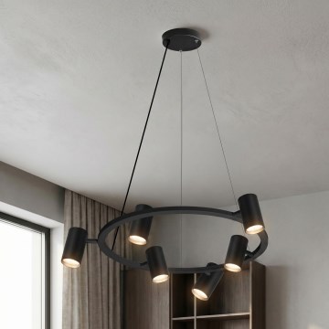 Brilagi - SELE Cable-hung pendant light 6xGU10/30W/230V Black