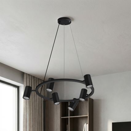 Brilagi - SELE Cable-hung pendant light 6xGU10/30W/230V Black