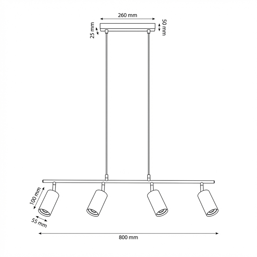 Brilagi - SELE cable pendant 4x GU10/30W/230V, white