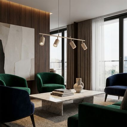 Brilagi - SELE Cable Pendant Lamp 4x GU10/30W/230V Beige