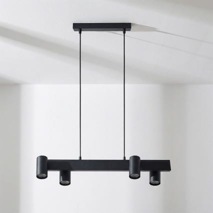 Brilagi - SELE Cable Pendant Light 4xGU10/30W/230V Black